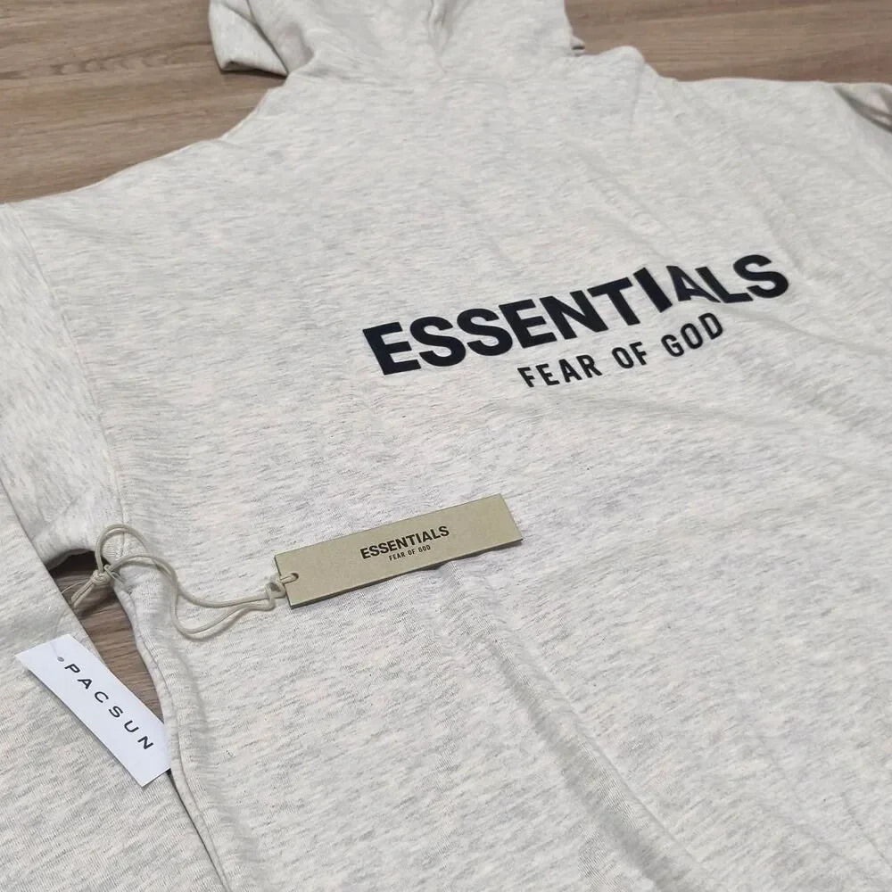 Fear of God ESSENTIALS Hoodie – Light Oatmeal | Size L | New with Tags - Picture 6 of 8